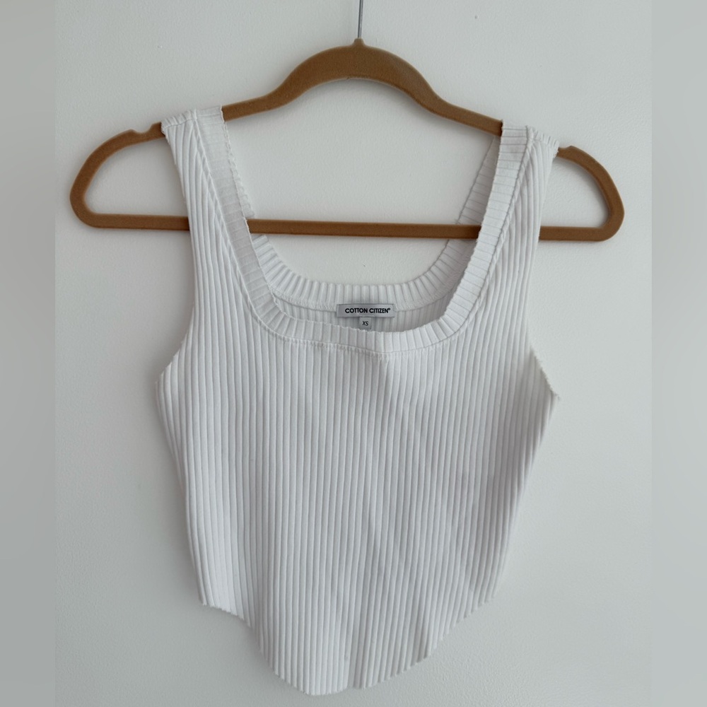 Cotton Citizen White Ribbed Tank Top